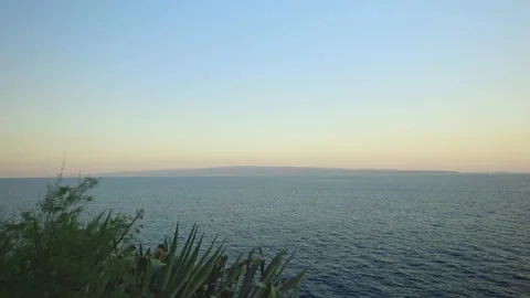 The Adriatic Sea seen from a cliff Stock Footage 219973392