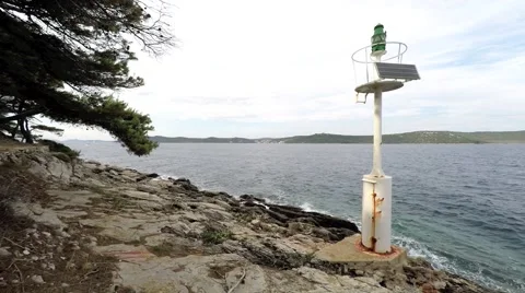 Adriatic sea - small lighthouse Video stock 64098792