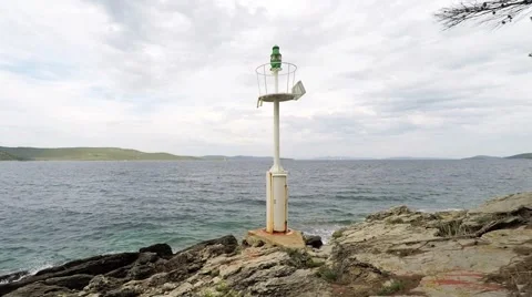 Adriatic sea - small lighthouse Stock Footage 64098825