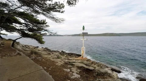 Adriatic sea - small lighthouse Video stock 64098874