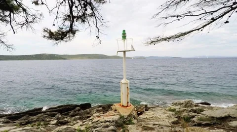 Adriatic sea - small lighthouse Stock Footage 64099100