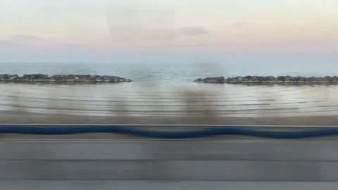 The Adriatico sea from the train Stock Footage 170840631