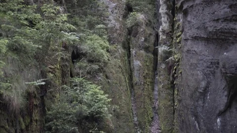 The Adršpach-Teplice Rocks is sandstone formations Stock Footage