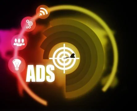 Ads concept plan graphic process success internet Stock Illustration