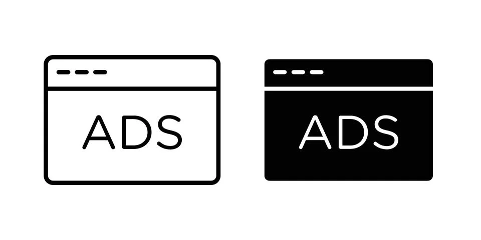 Ads icon graphic element. web icon set Stock Illustration