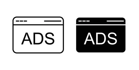 Ads icon symbol. Flat Vector illustration Stock Illustration