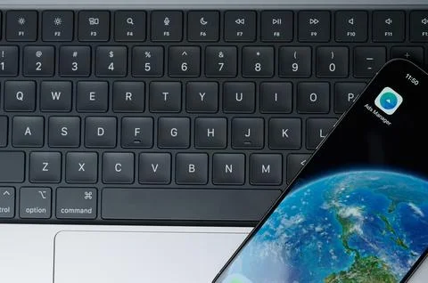 Ads manager app for iphone Stock Photos