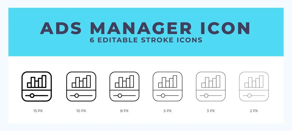 Ads manager icon vector illustration. With editable stroke for web. App and.. Illustrazione stock