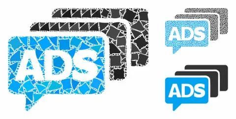 Ads messages Composition Icon of Trembly Elements 스톡 일러스트