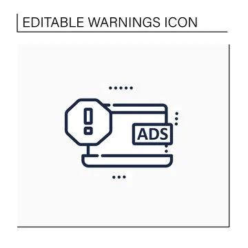Ads notification line icon Stockillustratie