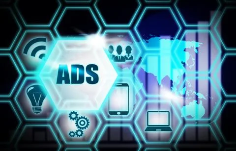ADS,background model concept Business Internet ,Innovation Computer Data Stock Illustration