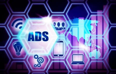 ADS,background model concept Business Internet ,Innovation Computer Data Stock Illustration