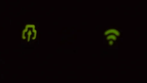Adsl, cable, broadband modem lights blinking Stock Footage 98468757