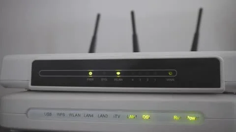 Adsl modem and wifi access point Stock Footage 8848576