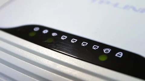 ADSL modem and wifi access point in working state Stock Footage 56742534