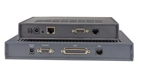 ADSL modem on a white Stock Photos
