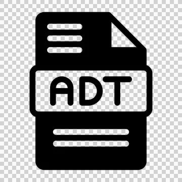 Adt Audio File Format Icon. Flat Style Design, File Type icons symbol.  Illustrazione stock