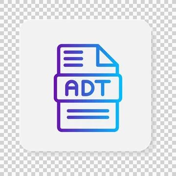 Adt document file flat icons. format files type,extension, symbol icon.  Stock Illustration
