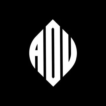 ADU circle letter logo design with circle and ellipse shape. ADU ellipse letter Stock Illustration