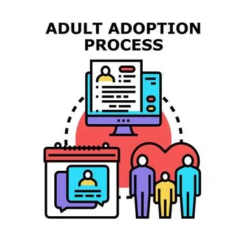 Adult adoption process vector concept illustration Stock Illustration