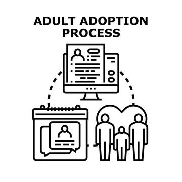 Adult adoption process vector concept illustration Stock Illustration