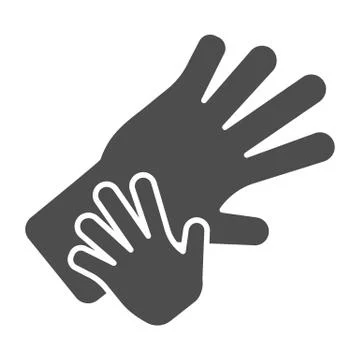Adult and child hands solid icon. Mother and child hand vector illustration 스톡 일러스트