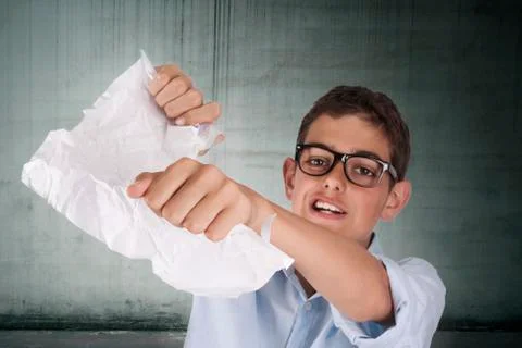 Adult breaking the paper Stock Photos