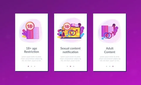 Adult content app interface template. Stock Illustration