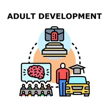 Adult development path for learning career and life Stock Illustration