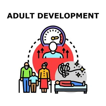 Adult development progress and understanding life stages イラスト素材