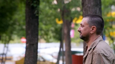 Adult Man Watching Back Stock Footage
