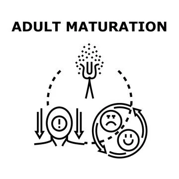 Adult maturation process development improving mental health Stock Illustration