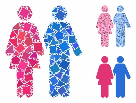 Adult pair Composition Icon of Bumpy Parts Stock Illustration