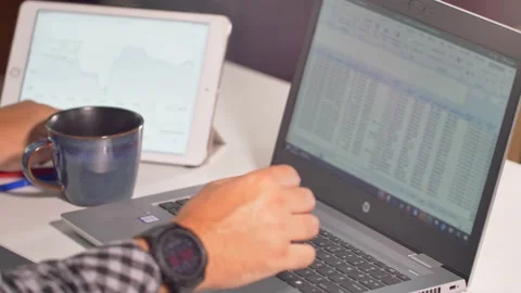 Adult working from home.  Vídeo Stock 138253473