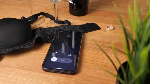 Adultery Concept - Phone Ringing While Disloyal Person is Having an Affair Stock Footage 140124696