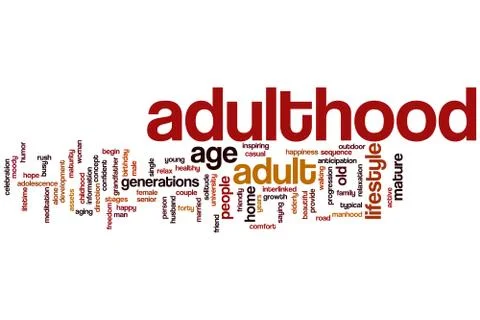 Adulthood word cloud Stock Illustration