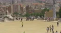 Adults and children visiting and walking in Park Guell, Barcelona 4k or 4k+ Resolution