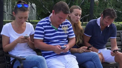 Adults not socialising Stock Footage 42015053