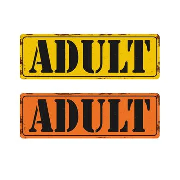 Adults only content button. Vector sticker. Age limit stamp. Stock Illustration