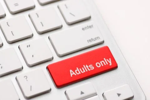 Adults only message on enter key Stock Photos