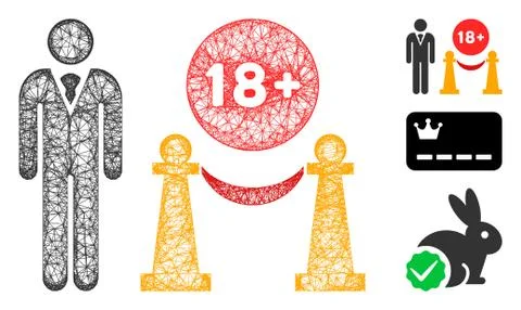 For Adults Only Polygonal Web Vector Mesh Illustration Stockillustratie