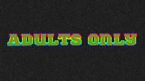 Adults Only text font type w color changing border blinking interior on grey Видео 308876604