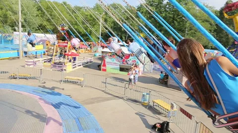 Adults ride on the carousel Stock Footage 42684070