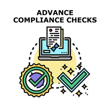 Advance compliance checks concept vector analyzing documentation Stock Illustration