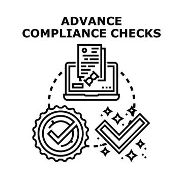 Advance compliance checks concept vector analyzing documentation Stock Illustration