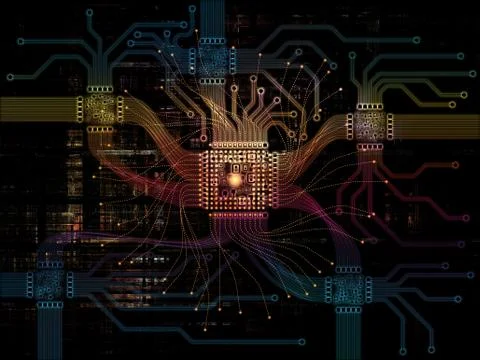 Advance of CPU Realm Stock Illustration