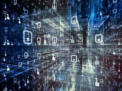 Advance of Digital Space Stock Illustration