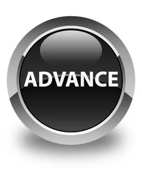 Advance glossy black round button Stock Illustration