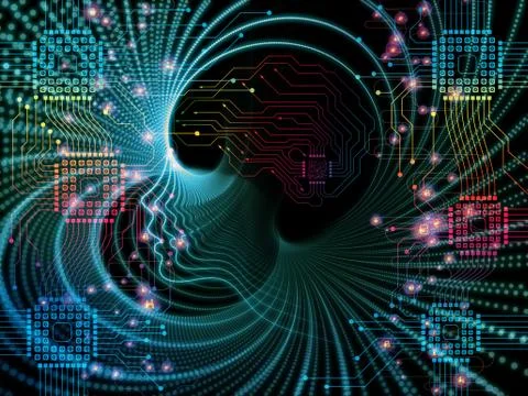 Advance of Machine Consciousness Stock Illustration