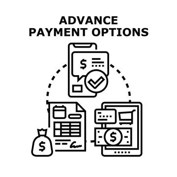 Advance payment options concept for financial transactions Stock Illustration